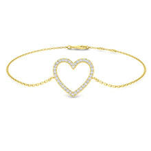 18K Natural Diamond Heart Bracelet