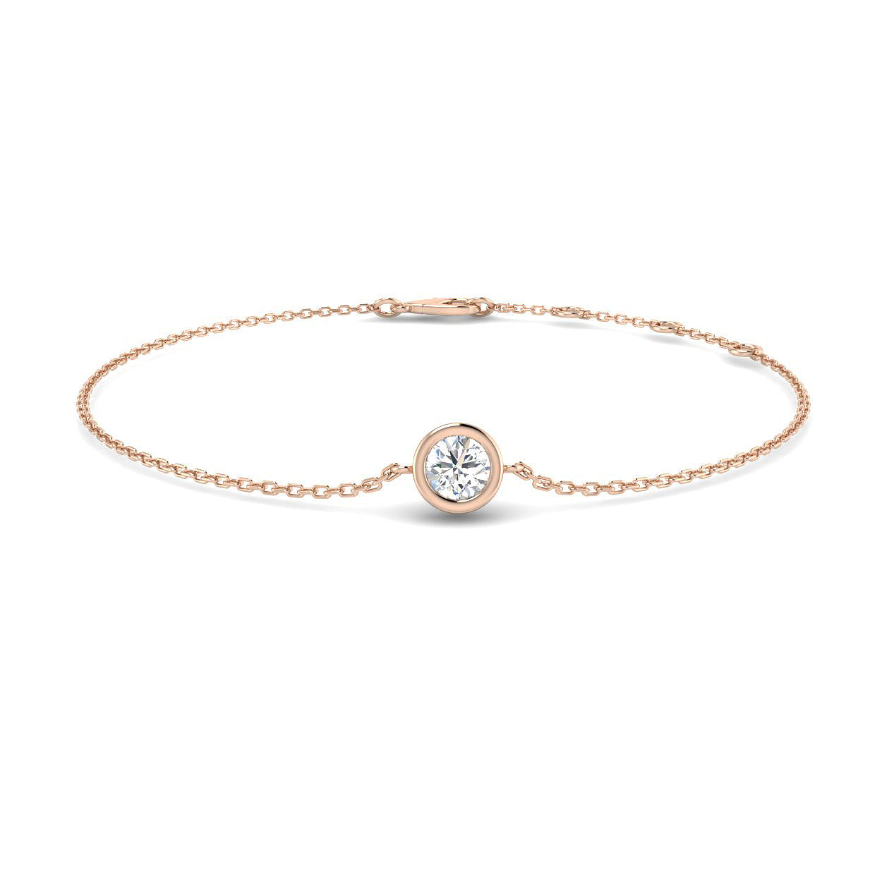 18K Solitaire Bezel Diamond Bracelet