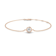 18K Solitaire Bezel Diamond Bracelet