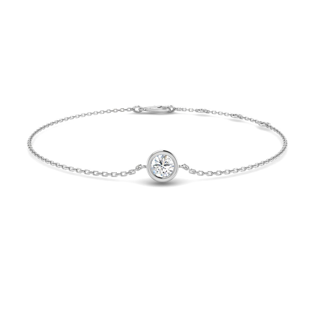 18K Solitaire Bezel Diamond Bracelet