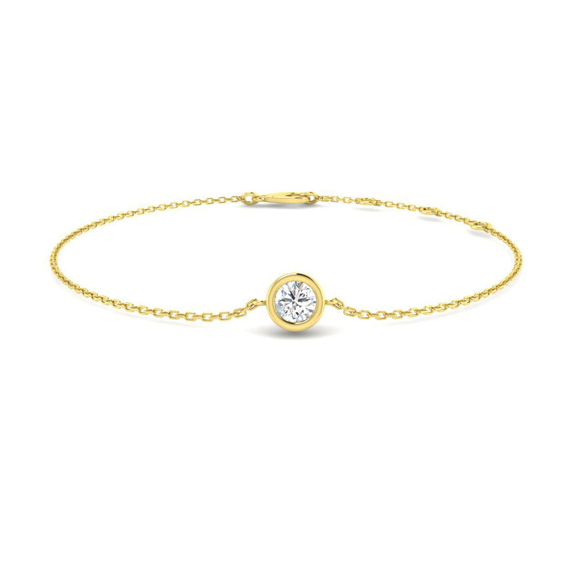 18K Solitaire Bezel Diamond Bracelet