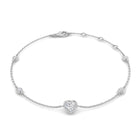 18K Natural Diamond Heart 0.43ct Station Bracelet