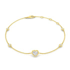 18K Natural Diamond Heart 0.43ct Station Bracelet