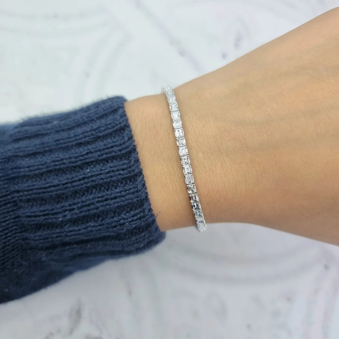 18K Diamond Baguette 4.93ct Tennis Bracelet