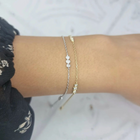 18K Natural Diamond Trio 0.33ct Station Bracelet