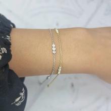 18K Natural Diamond Trio 0.33ct Station Bracelet