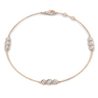 18K Natural Diamond Trio 0.33ct Station Bracelet