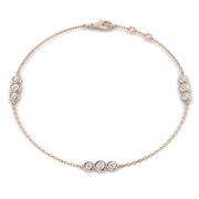 18K Natural Diamond Trio 0.33ct Station Bracelet