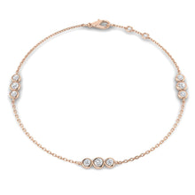 18K Natural Diamond Trio 0.33ct Station Bracelet