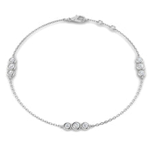 18K Natural Diamond Trio 0.33ct Station Bracelet