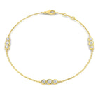 18K Natural Diamond Trio 0.33ct Station Bracelet