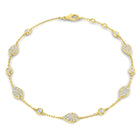 18K Natural Diamond Pave 0.52ct Station Bracelet
