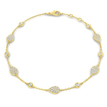 18K Natural Diamond Pave 0.52ct Station Bracelet