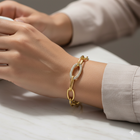 18K Natural Diamond Accented Chain Bracelet