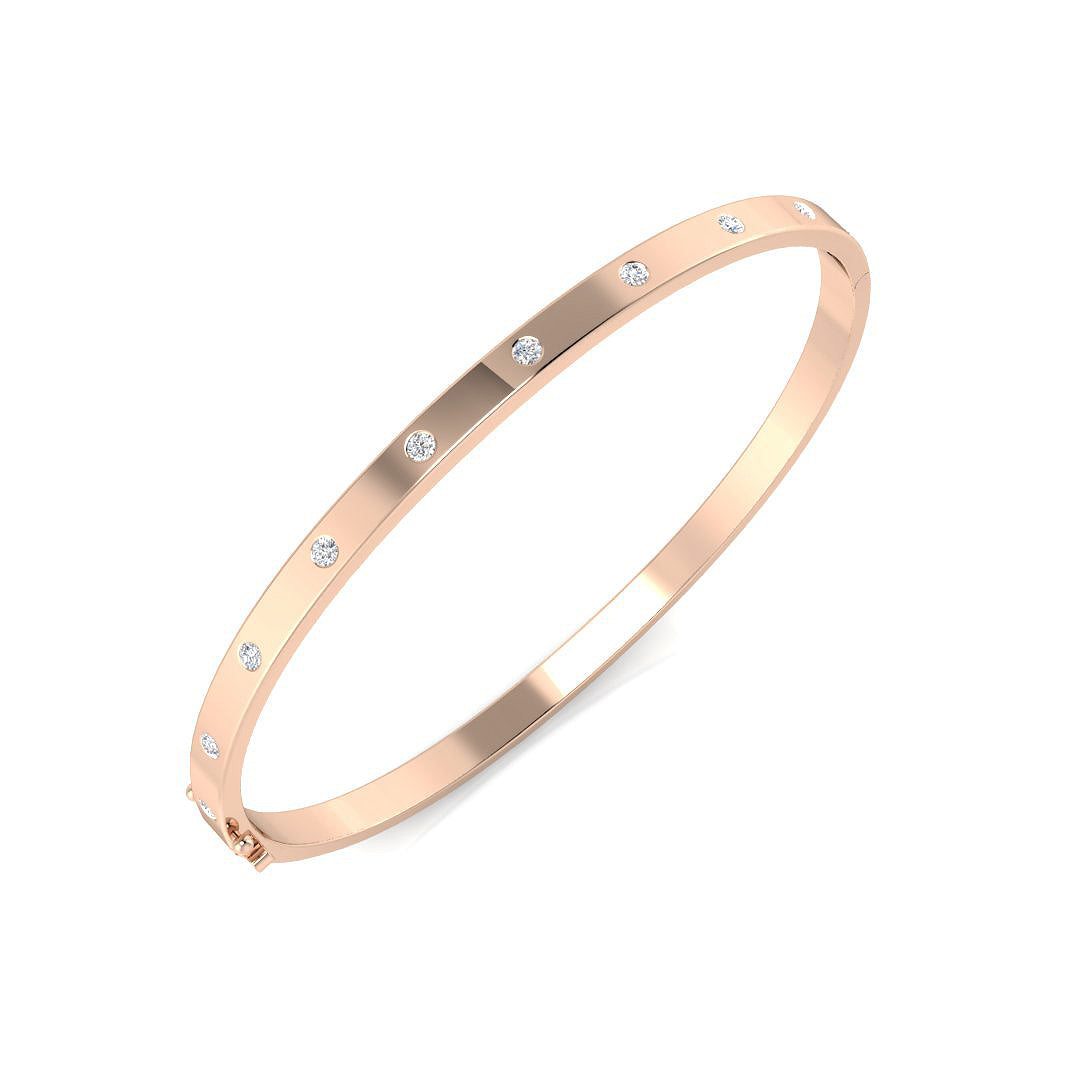 9K Scattered Natural Diamond Bangle