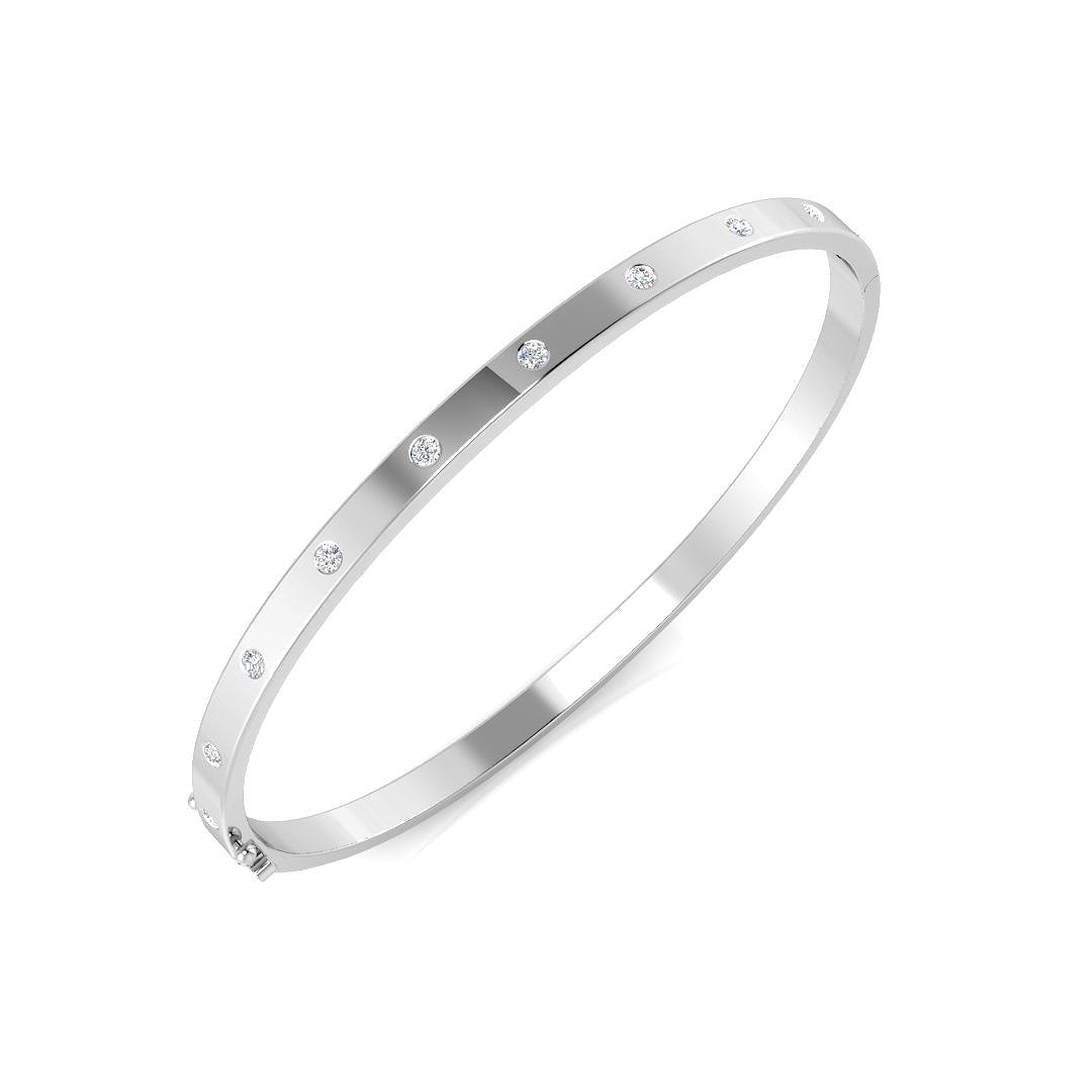 9K Scattered Natural Diamond Bangle