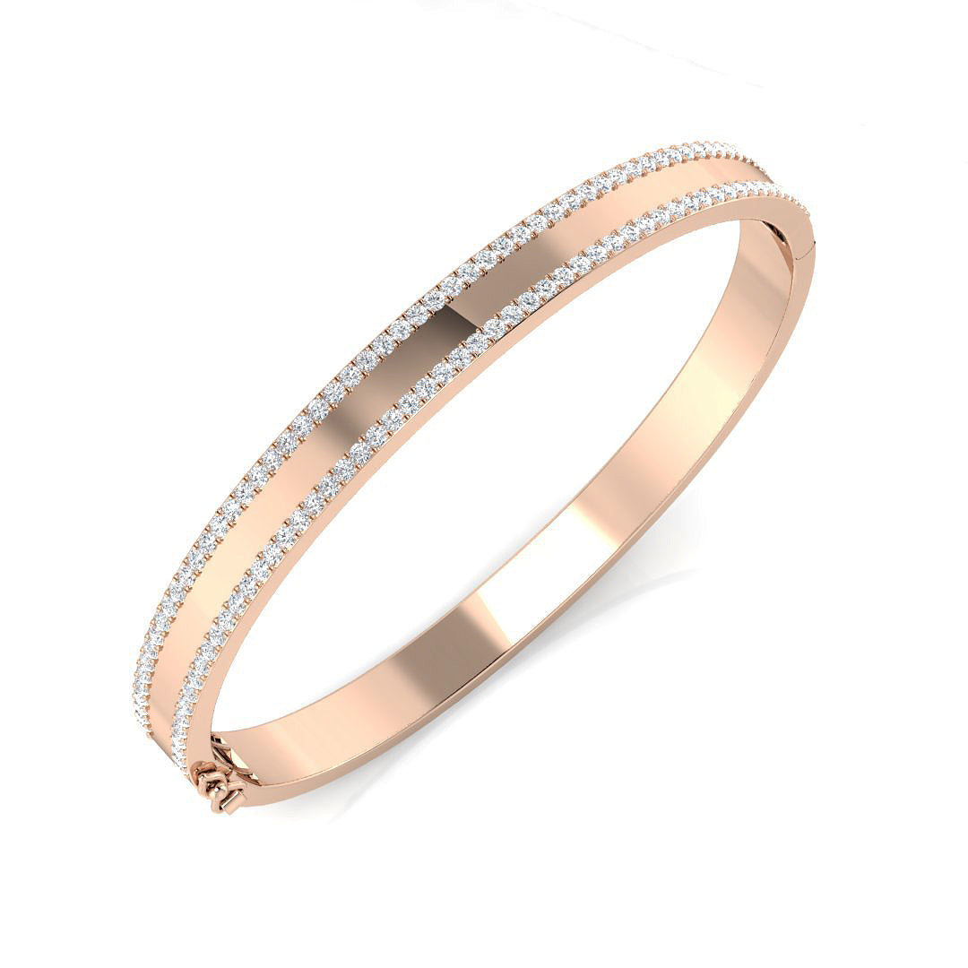 9K Natural Diamond Bangle