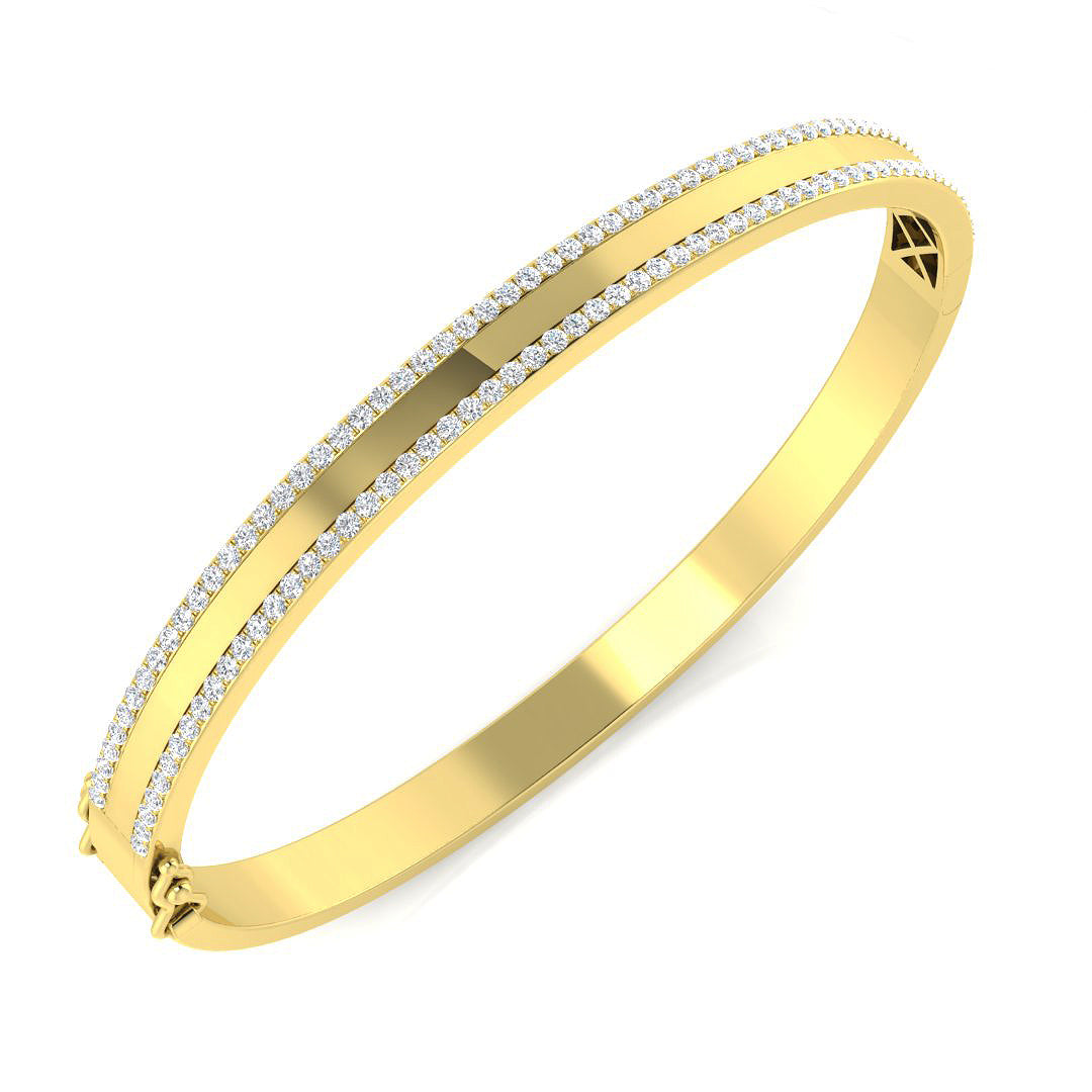 9K Natural Diamond Bangle