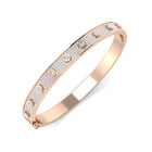 9K Natural Diamond Pave Accented Bangle
