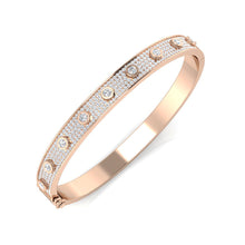 9K Natural Diamond Pave Accented Bangle
