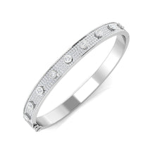 9K Natural Diamond Pave Accented Bangle