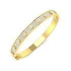 9K Natural Diamond Pave Accented Bangle