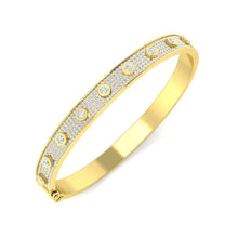 9K Natural Diamond Pave Accented Bangle