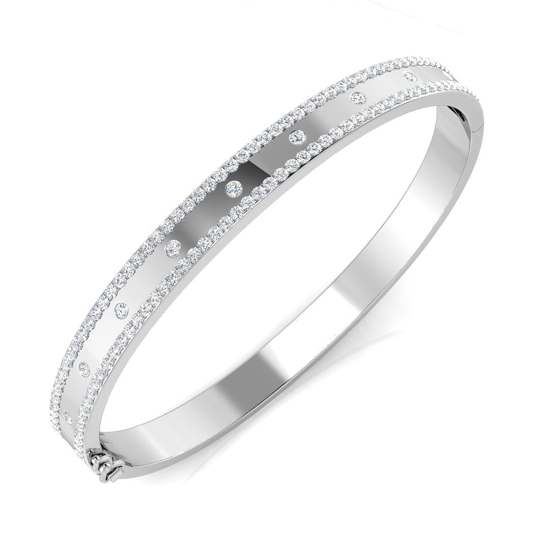 9K Natural Diamond 1.77ct Bangle