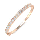 18K Natural Diamond 1.50ct Pave Hinged Bangle