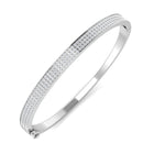 18K Natural Diamond 1.50ct Pave Hinged Bangle