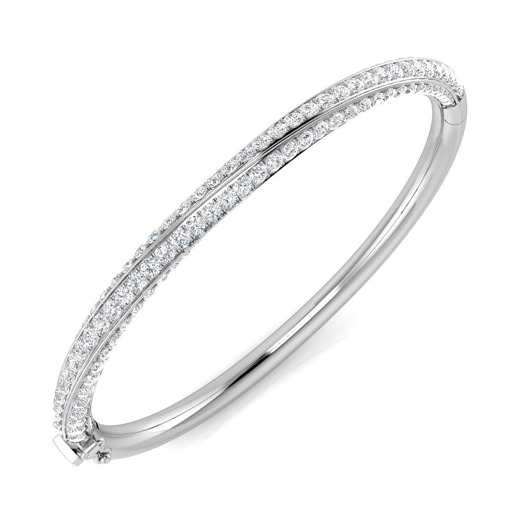 18K Natural Diamond 4.5ct Torque Bangle