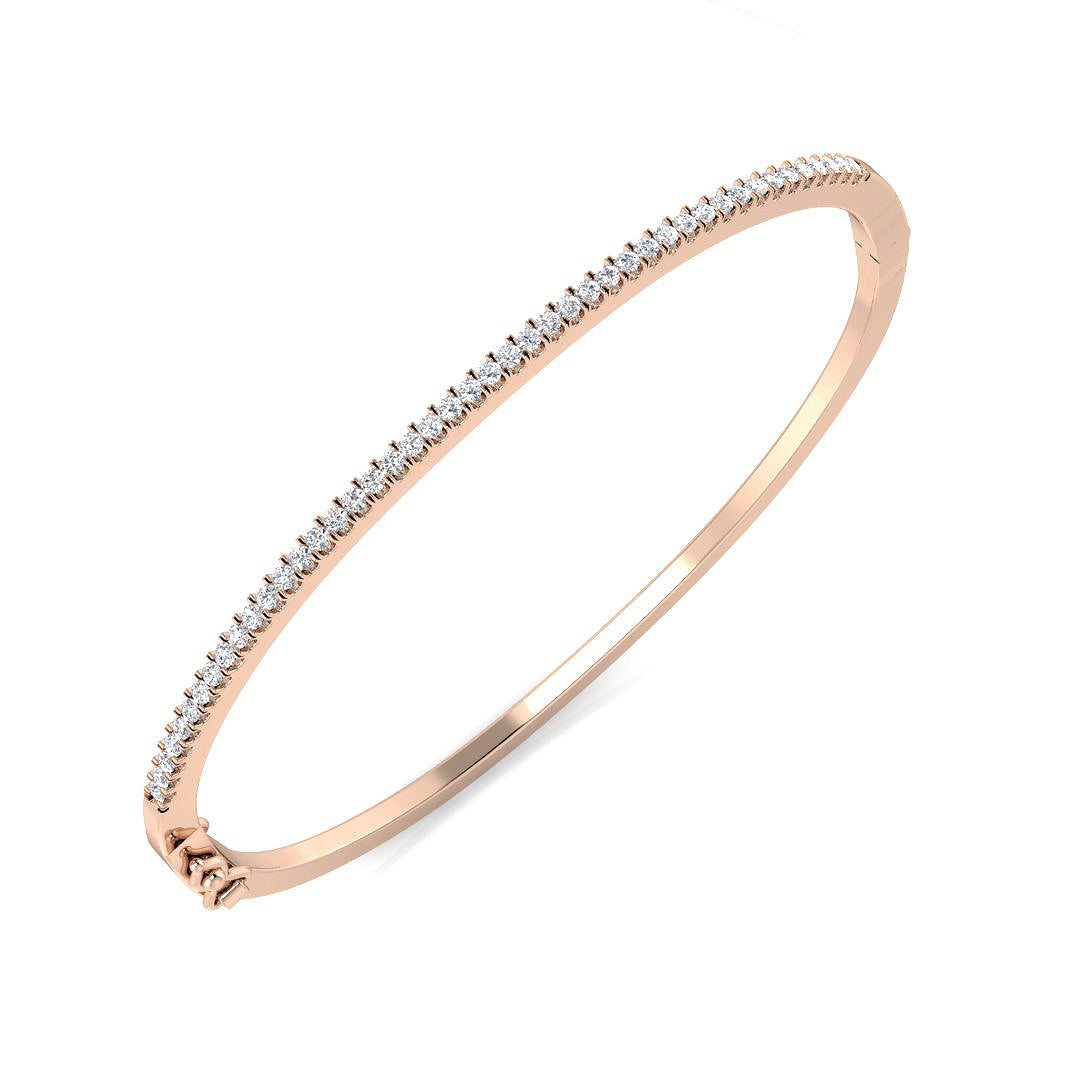 9K Natural Diamond 0.54ct Eternity Hinged Bangle