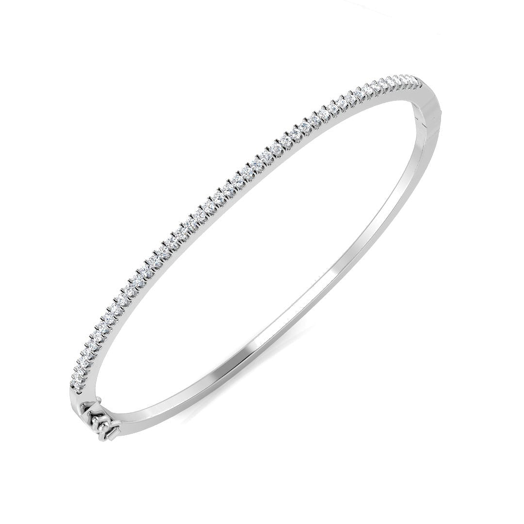 9K Natural Diamond 0.54ct Eternity Hinged Bangle