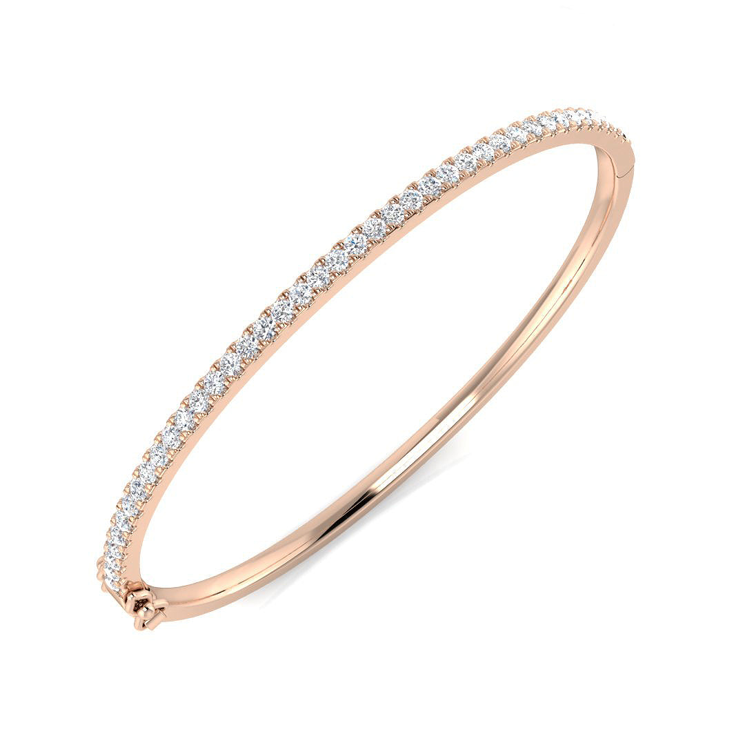 9K Natural Diamond 1.00ct Eternity Hinged Bangle