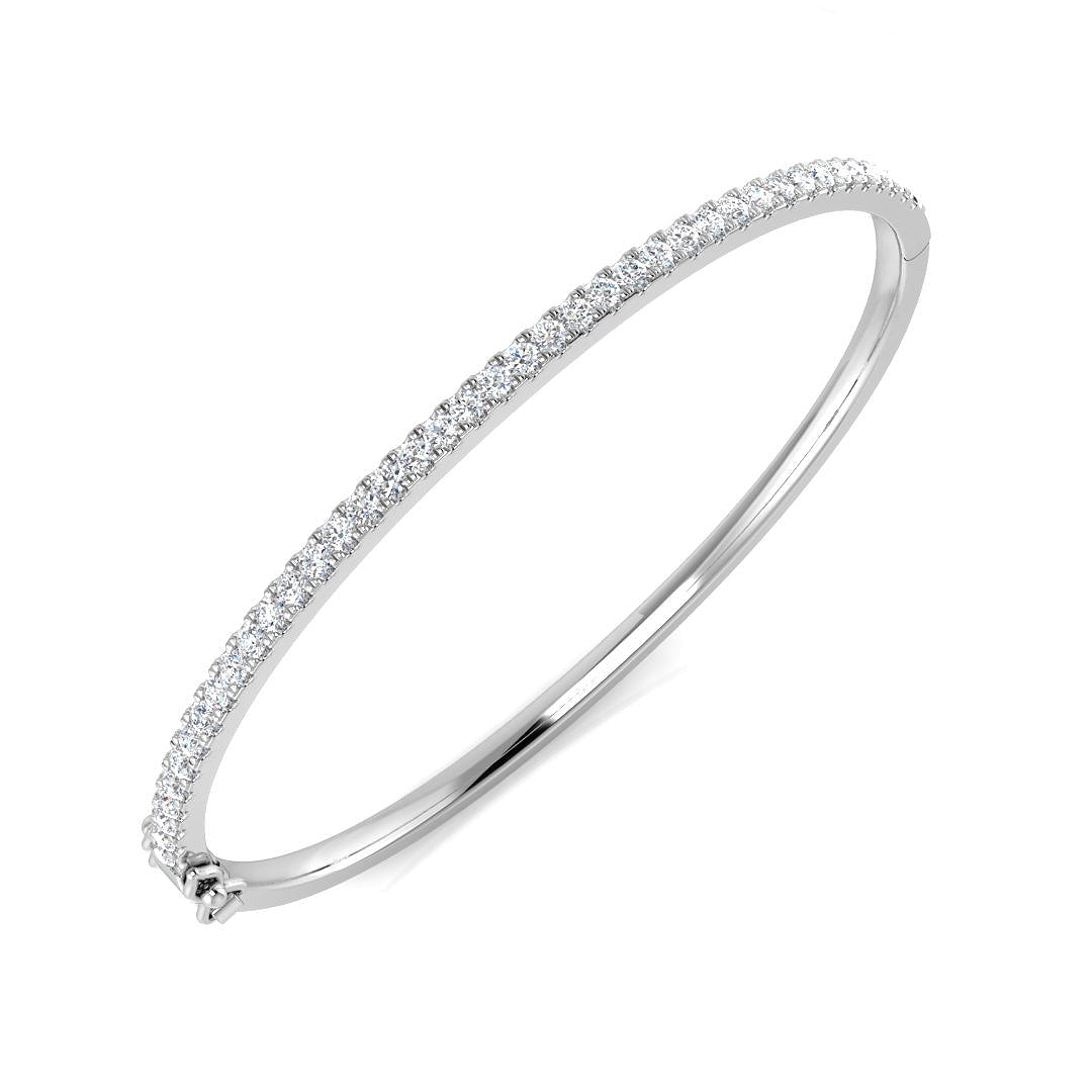 9K Natural Diamond 1.00ct Eternity Hinged Bangle