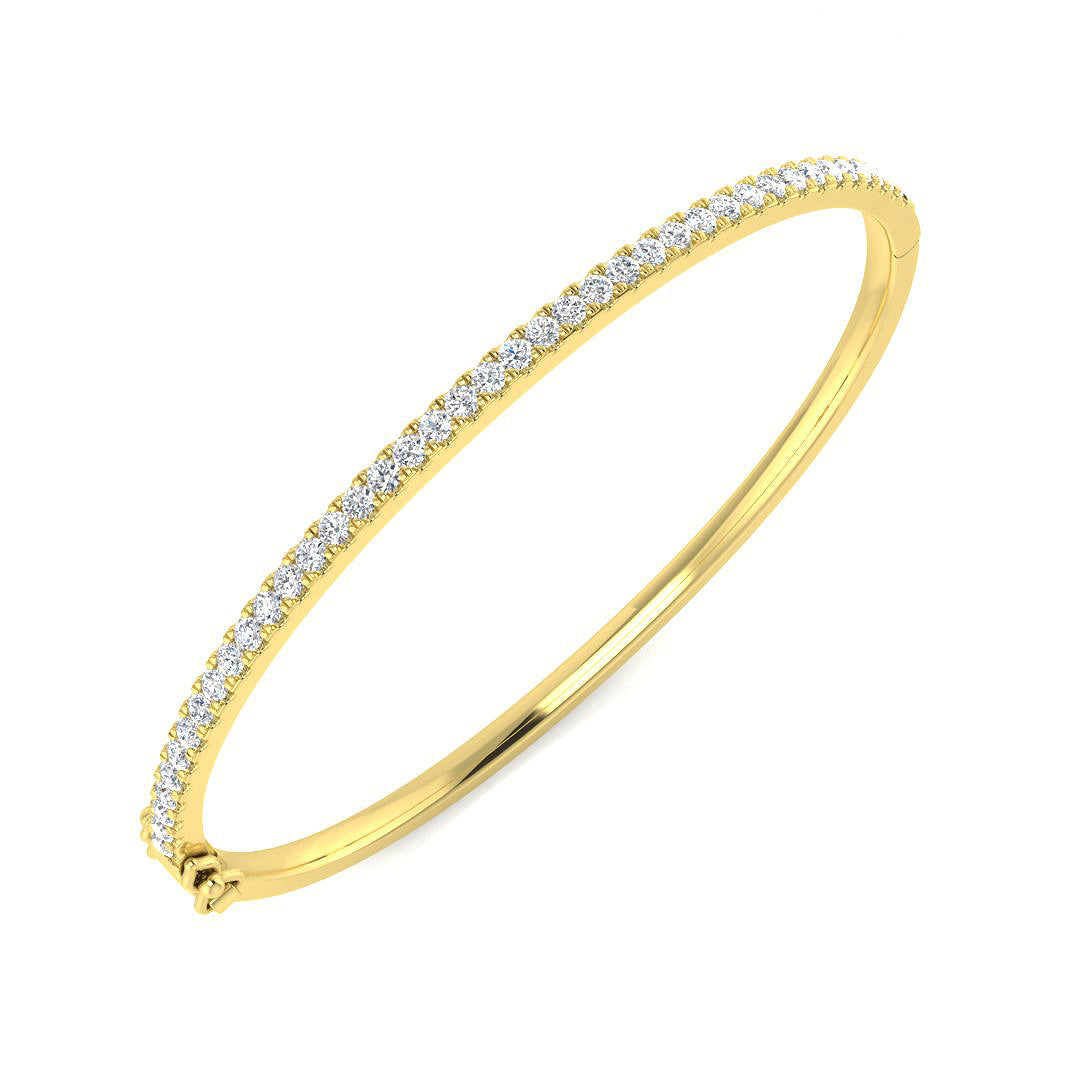 9K Natural Diamond 1.00ct Eternity Hinged Bangle