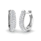 18K Gold Natural Diamond Pave Huggies Earrings