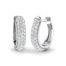 18K Gold Natural Diamond Pave Huggies Earrings