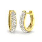18K Gold Natural Diamond Pave Huggies Earrings