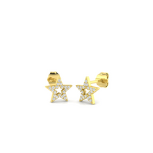 18K Natural Diamond Star Stud