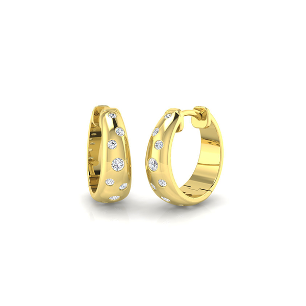 18K Gold Natural Diamond 0.35ct Teardrop Earring