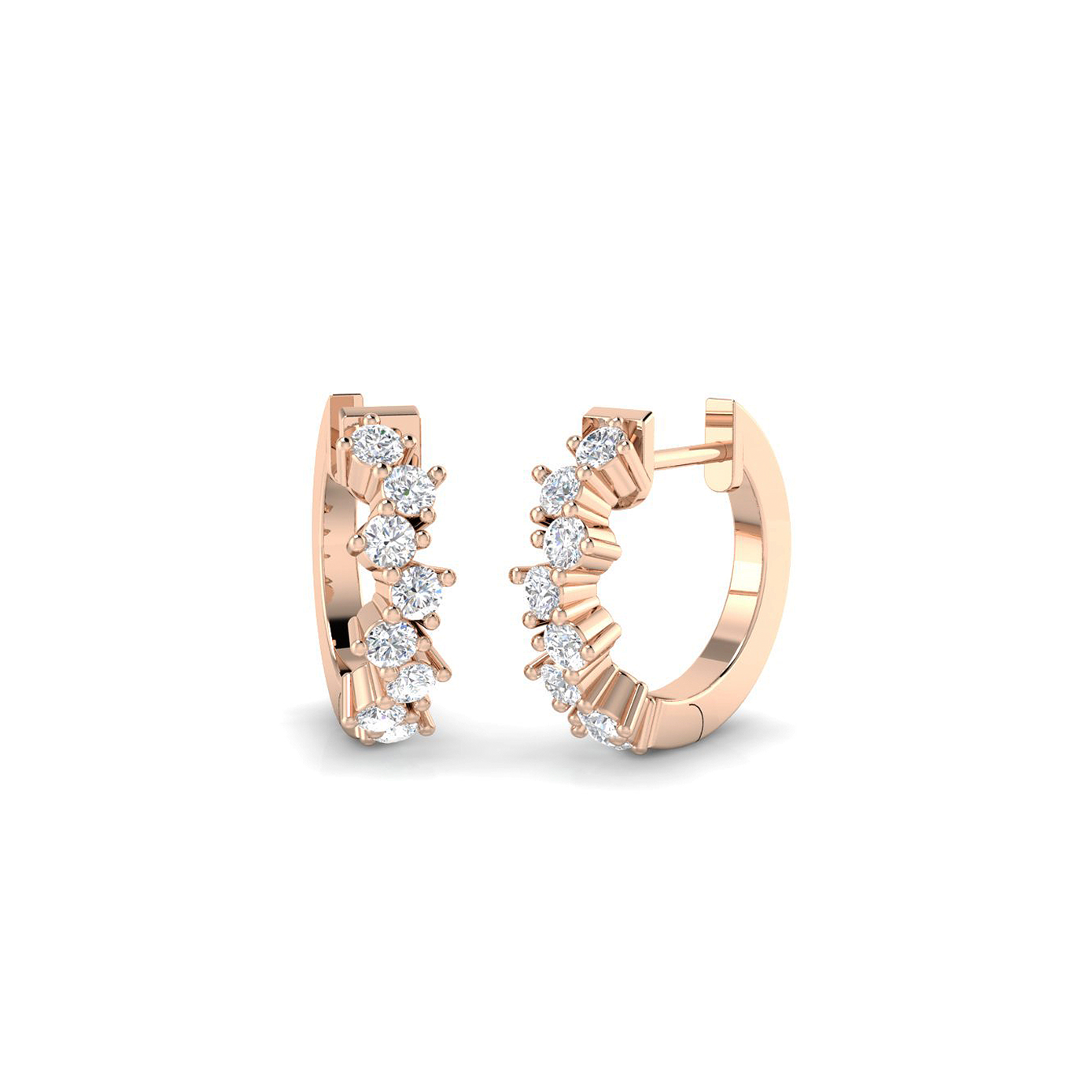 18K Lab Grown Scattered Diamond 0.51ct Hoops
