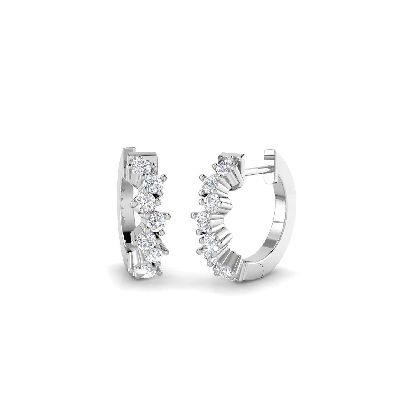 18K Lab Grown Scattered Diamond 0.51ct Hoops