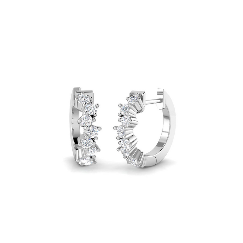 18K Lab Grown Scattered Diamond 0.51ct Hoops