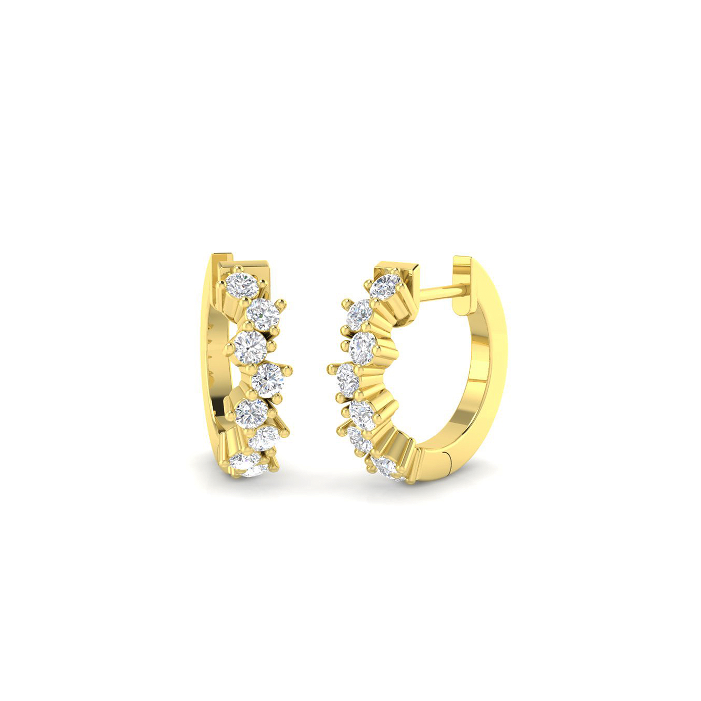 18K Lab Grown Scattered Diamond 0.51ct Hoops
