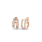 18K Natural Diamond 0.33ct Two Illusion Stack Earring Climber