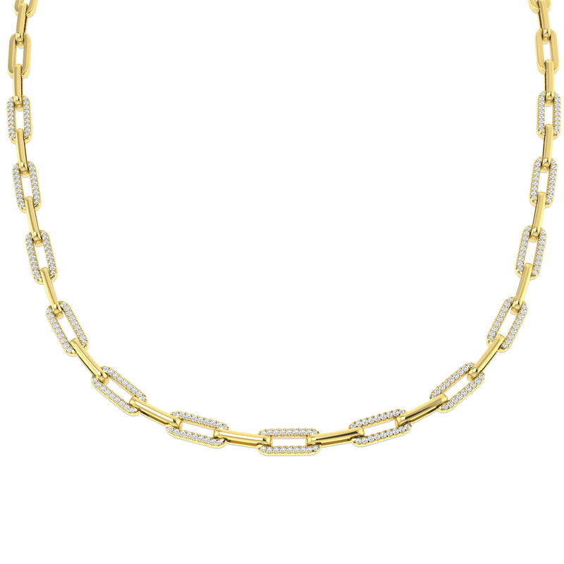 18K Diamond 2.04ct Paperclip Necklace