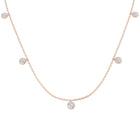 18K Natural Diamond 0.55ct Round Halo Station Necklace