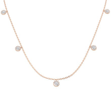 18K Natural Diamond 0.55ct Round Halo Station Necklace