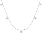 18K Natural Diamond 0.55ct Round Halo Station Necklace